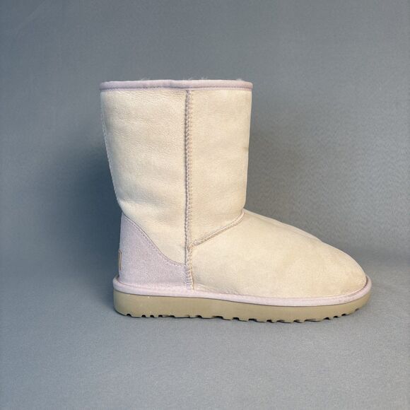 New Womens UGG Boots Sz 9 Classic Short Pink Shell Seashell Suede Wool Sold Out - Picture 5 of 16
